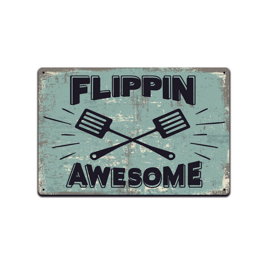 Flipping Awesome BBQ Sign Tin Sign, Funny Home Décor Sign, Bar and Off –  Dave's Rustic Decor & More