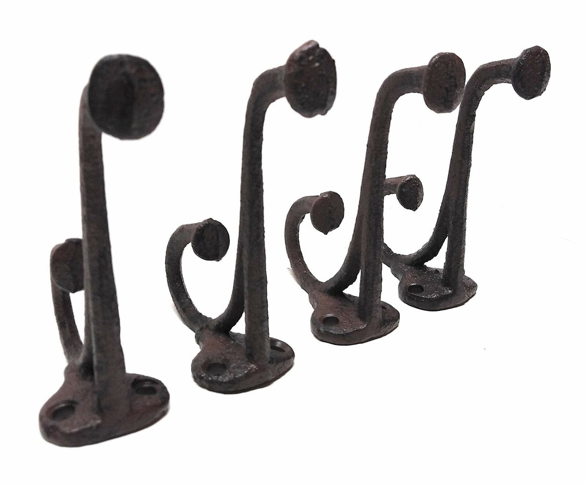 Cast Iron Chain Link Wall Hook Industrial Coat Towel Hanger Rustic Brown  7.25