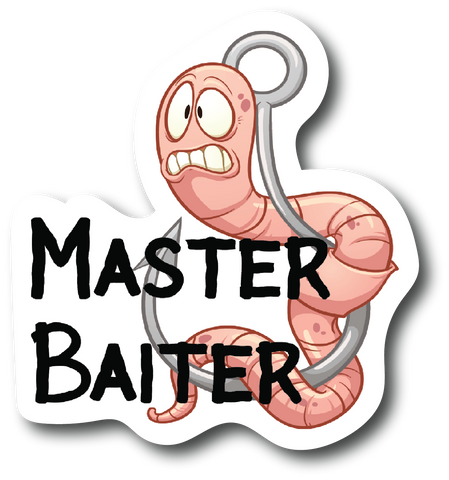 Master Baiter Funny Fisherman's  4.5 In Decal for Car Bumper PS567