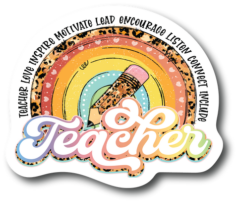 Teacher Stickers, 4.5 Inch 2 Pack Aesthetic Teachers Day Vinyl Sticker PS120
