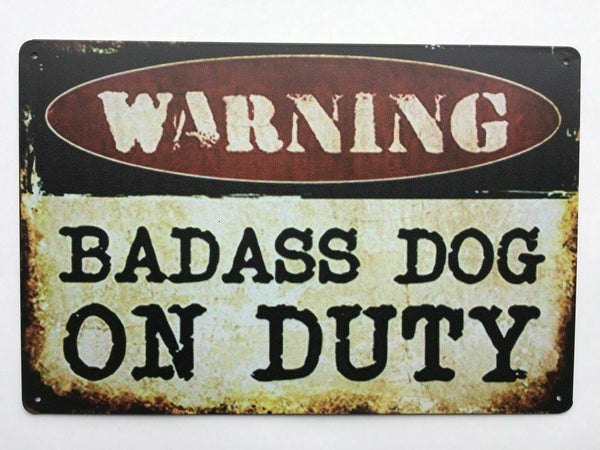 Beware Of Dog Sign Warning  12 x 8 Inch Metal Decor Funny Animal Sign.