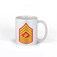 Sgmmc Sergeant Major  E-9 Insignia USMC Marine Corps Red and Gold 11-Ounce Mug