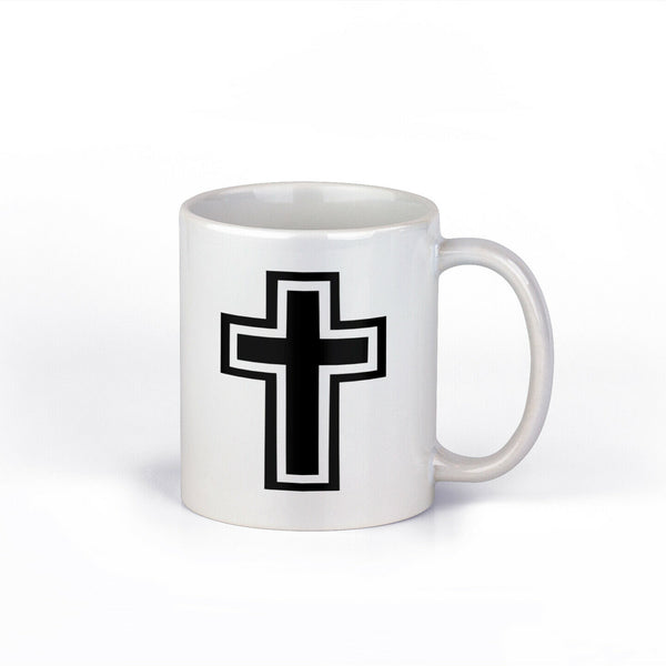 Christian Cross Ceramic Coffee Mug | Gift Idea for Coffee Drinker | 11-Ounce Mug