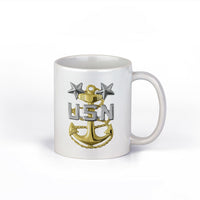 US Navy Master Chief Petty Officer (MCPO) E-9 Ceramic 11 Ounce Coffee Mug