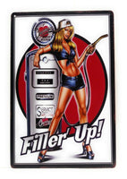 Gas And Oil. Filler Up Tin Sign, Business Sign, Gas Station Sign, Man Cave