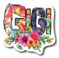 GiGi Florar 4.5 inch Decal Fashion Woman - Sticker Graphic - Car, Window, PS836