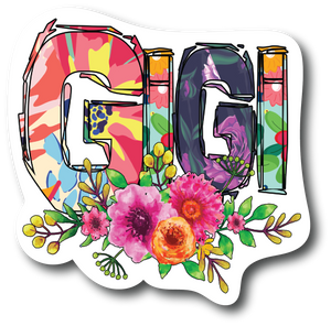 GiGi Florar 4.5 inch Decal Fashion Woman - Sticker Graphic - Car, Window, PS836
