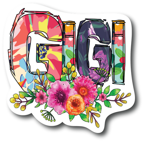 GiGi Florar 4.5 inch Decal Fashion Woman - Sticker Graphic - Car, Window, PS836