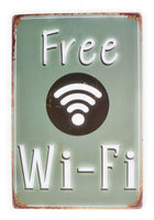 Free Wi-Fi Tin Sign, Business Sign, Outdoor Decor, Street sign, Hotel Sign