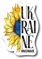 Ukraine Sticker, No War Decal, Sunflower Art, Stand With Ukraine Sticker, PS134