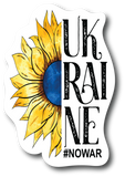 Ukraine Sticker, No War Decal, Sunflower Art, Stand With Ukraine Sticker, PS134