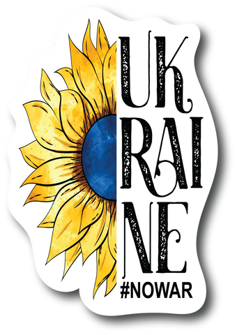Ukraine Sticker, No War Decal, Sunflower Art, Stand With Ukraine Sticker, PS134