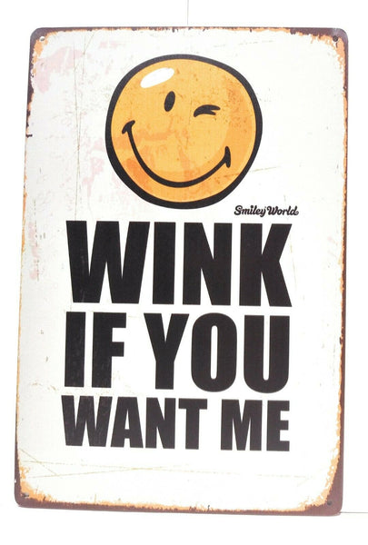 Wink If You Want Me Funny Sign, Home Decor, Garage Sign, Novelty Gift