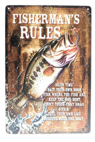 Fisherman's Rules. Be on Time, Bait Your Own Hook Fishing Decor, Lake House Sign