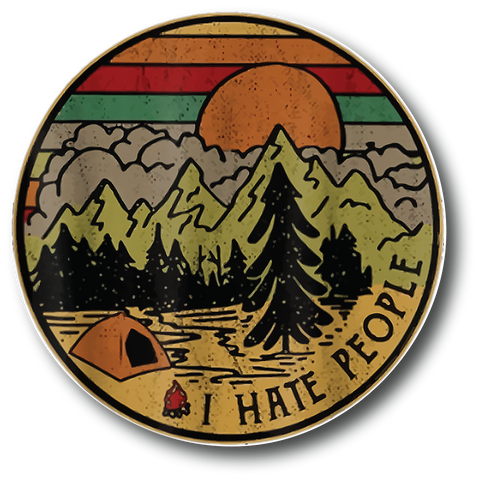 Love Camping I Hate People Funny Camping  Sticker Vinyl Decal Wall | PS105 |