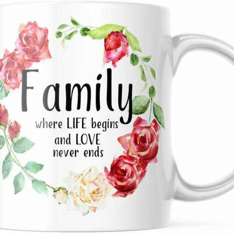 Family Where Life Begins and Love Never Ends 11 OZ Coffee Mug M820