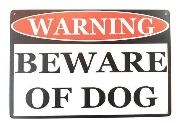 Warning BEWARE OF DOG NO TRESPASSING Aluminum 8 x 12 Metal Novelty Sign