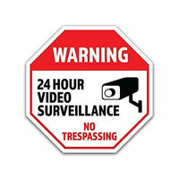 2-Pack Warning 24 Hour Video Surveillance No Trespassing Vinyl Decal Sticker.