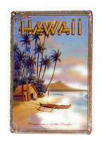 Visit Hawaii Playground of the Pacific Hawaiian Sign, Beach Sign, Home Decor