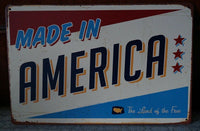 Made in America. The land of the free. Funny Tin Sign Bar Pub Man Cave