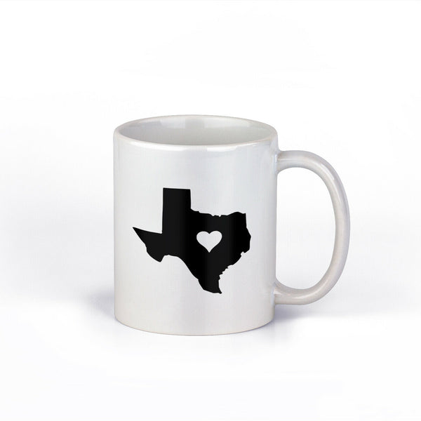 My Heart is in Texas Coffee Mug | Texas Heart Coffee Cup | 11-Ounce Coffee Mug