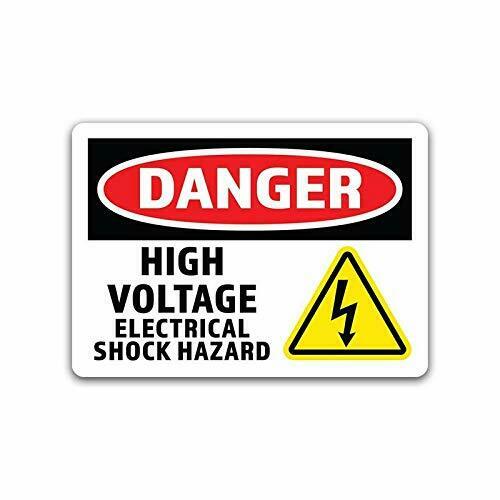 2-Pack Danger High Voltage Warning Vinyl Decal Sticker 7-Inch by 5-Inch Decal