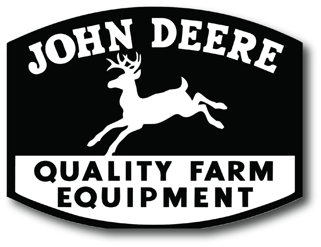 Decal John Deere Logo Yellow Deer on Black 4in.