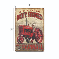 TIN SIGN Farmall Retro Farm Tractor Equipment Barn Shop Metal Sign Decor