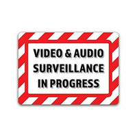 2-Pack Video & Audio Surveillance in Progress Vinyl Decal Sticker 7-Inch by 5-In