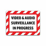 2-Pack Video & Audio Surveillance in Progress Vinyl Decal Sticker 7-Inch by 5-In