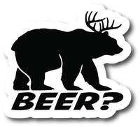 Beer Plus Deer Equals Bear Vinyl  4.5 in  Decal - Sticker Graphic - PSDD190