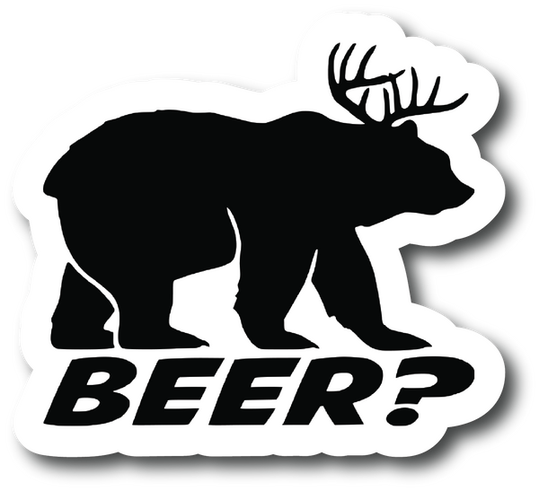 Beer Plus Deer Equals Bear Vinyl  4.5 in  Decal - Sticker Graphic - PSDD190