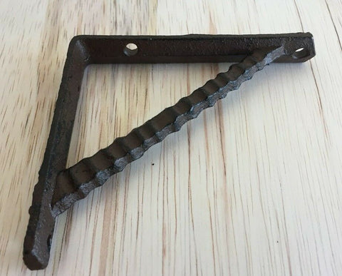 Small Simple Arch Cast Iron Shelf Brackets, Brace, Measures 4.25 x 3.5