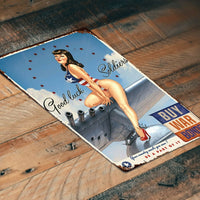 Buy War Bonds Pinup Girl WW II Bomber Tin Metal Poster Sign Vintage Look Retro