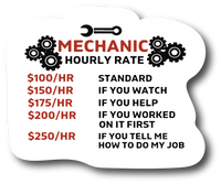 Mechanic Funny Hourly rate Magnet 4 inch Tool Box , Refrigerator Magnet