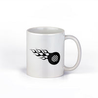 Racing Checkered Flag Coffee Mug | Racing Flames Ceramic Cup  | 11-Ounce Mug