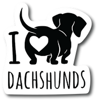 Dachshund Decal Sticker- I Love My Dachshund- Cute Wiener Dog4.5 Inch PS763