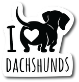 Dachshund Decal Sticker- I Love My Dachshund- Cute Wiener Dog4.5 Inch PS763