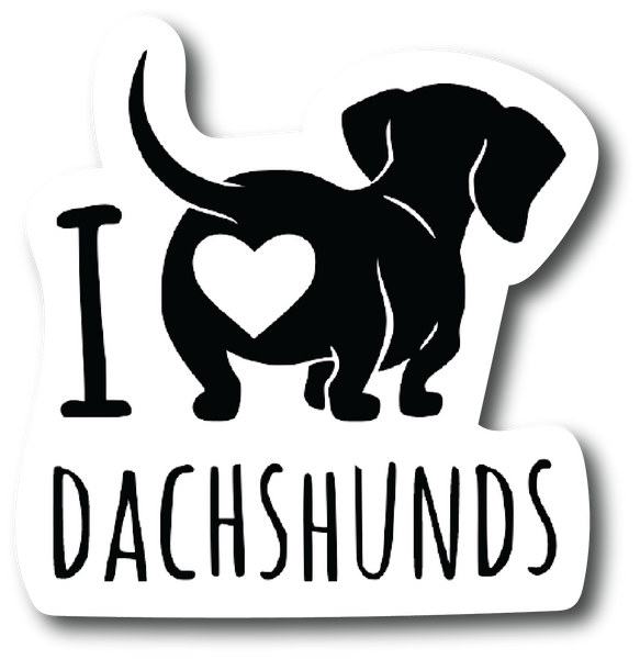 Dachshund Decal Sticker- I Love My Dachshund- Cute Wiener Dog4.5 Inch PS763