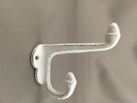 PACK OF 10 Antique Shabby Chic White Acorn Cast Iron Coat & Hat Hook