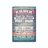 On The Patio Metal Tin Sign - Outdoor Home Decor, Patio Home Sign, TS610