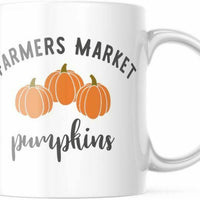 Coffee Mug Fall harvest Farmers Market Pumpkins 11 OZ White Cup M767