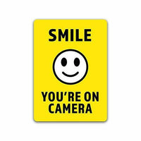 4-Pack Smile You're on Camera Vinyl Decal Sticker 5-Inch by 7-Inch Decal