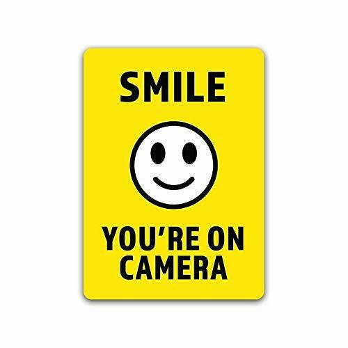 4-Pack Smile You're on Camera Vinyl Decal Sticker 5-Inch by 7-Inch Decal