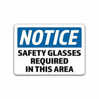 2-Pack Notice Safety Glasses Required in This Area Vinyl Decal Sticker 7 X 5 IN