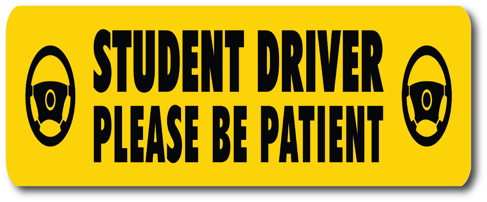 2Pk. Magnetic Please Be Patient Student Driver Bumper Warning Decals