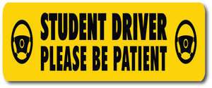 2Pk. Magnetic Please Be Patient Student Driver Bumper Warning Decals