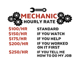 Mechanic Funny Hourly rate Magnet 4 inch Tool Box , Refrigerator Magnet