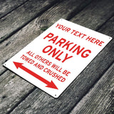 New Personalized 8" x 12" Aluminum Metal Funny Parking Sign.