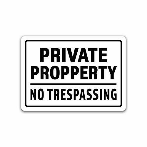 2-Pack Private Property No Trespassing Vinyl Decal Sticker 7-Inch by 5-Inch.